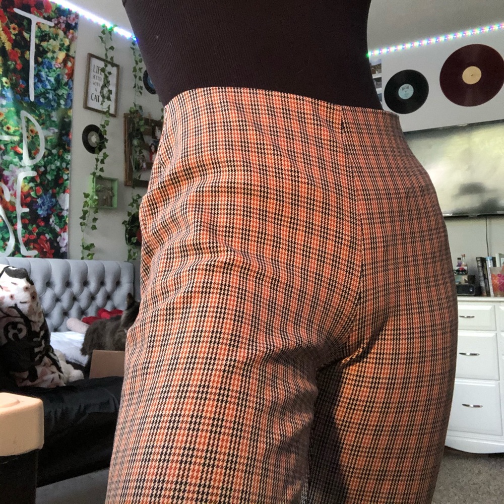 Orange and black work pants
